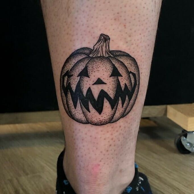 Small Halloween Tattoos Pumpkin Design