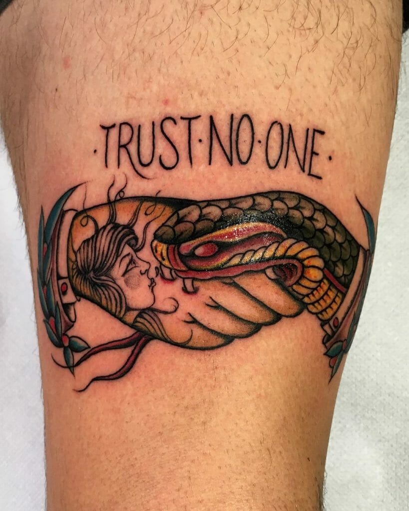 Snake And Trust No One Tattoo