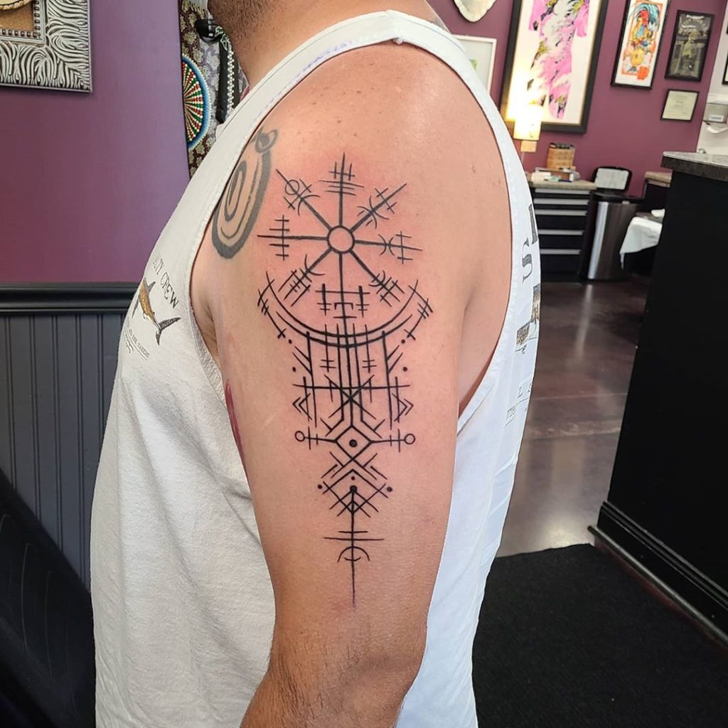 Stylized Geometric Viking Tattoos