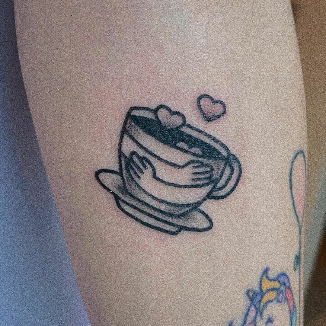 Tiny Love Yourself and Coffee Tattoo
