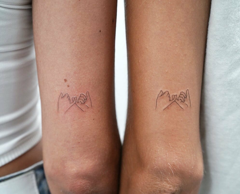 Tiny Subtle Tattoo Pinky Promise Matching Friendship Tattoo