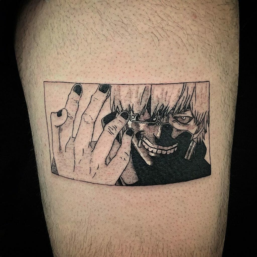 Tokyo Ghoul Tattoo Season 2 Ken Kaneki Black Ink Manga Panel Tattoos