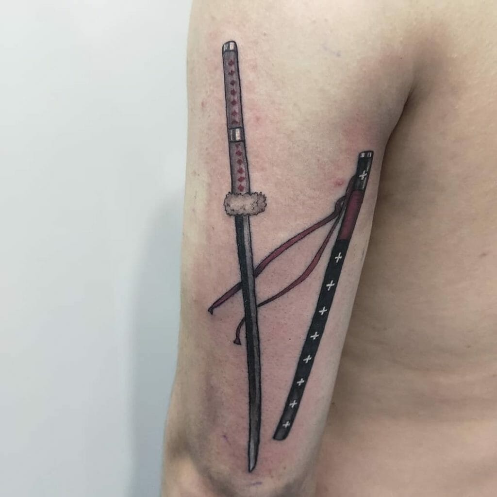 Trafalgar Law Weapon Design Upper Arm Placement Tattoo