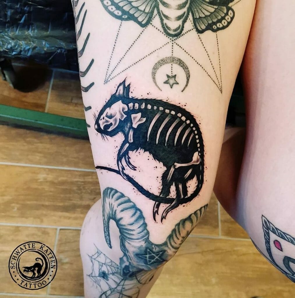 Unique Dead Black Rat Tattoos