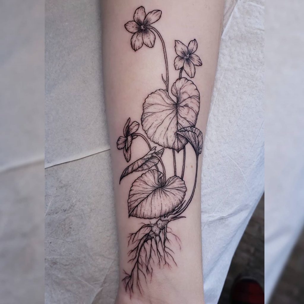 Violet Tattoo Flower Inspiration Black