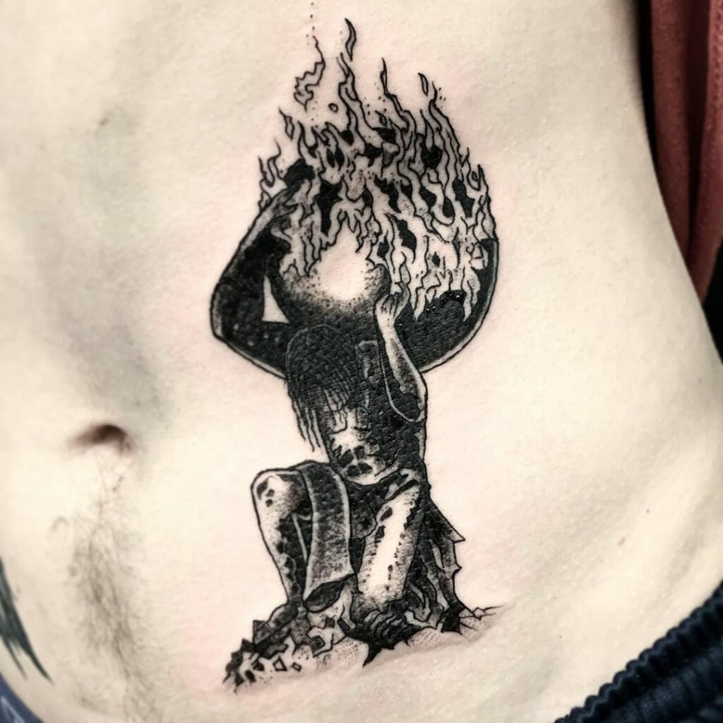 Weight of the World Black Ink Tattoo