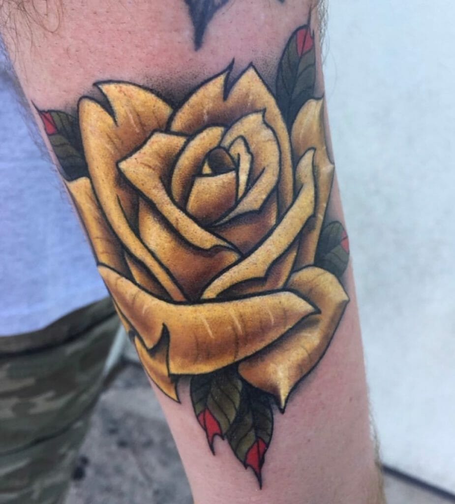 Yellow Rose Salt Lake City Tattoo For Men
