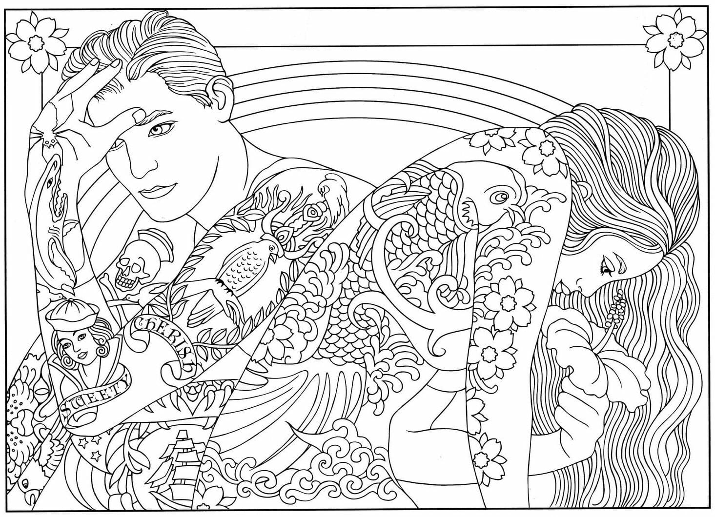 Featured image of post Free Printable Tattoo Coloring Pages For Adults Only / Getcolorings.com has more than 600 thousand printable coloring pages on sixteen thousand topics including animals, flowers, cartoons, cars, nature and many many more.