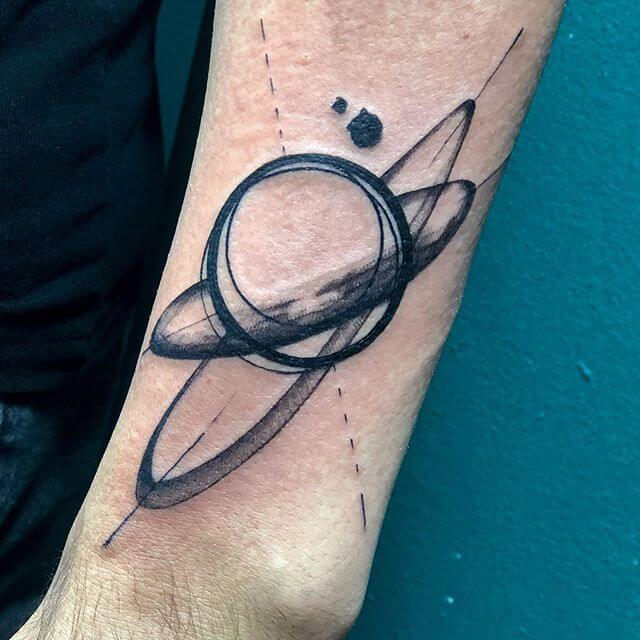 Amazingly Creative Saturn Tattoo