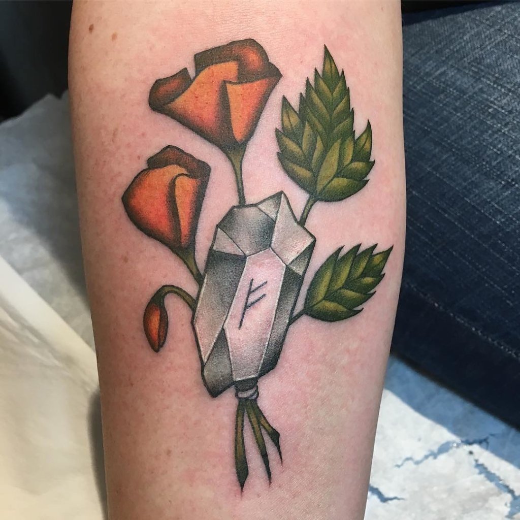 california poppy tattoo