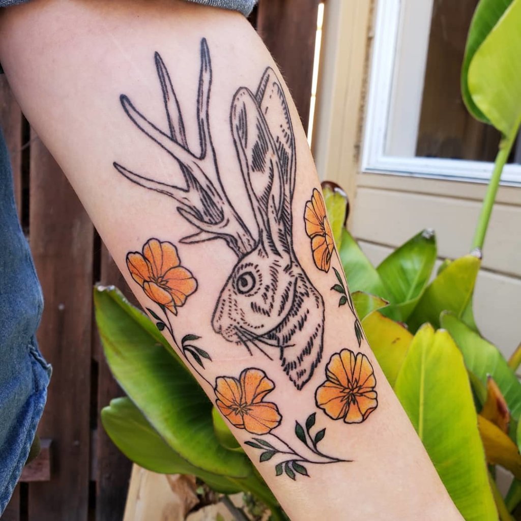 california poppy tattoo