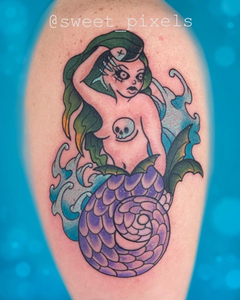 Mermaid Pin Up Girl Tattoo