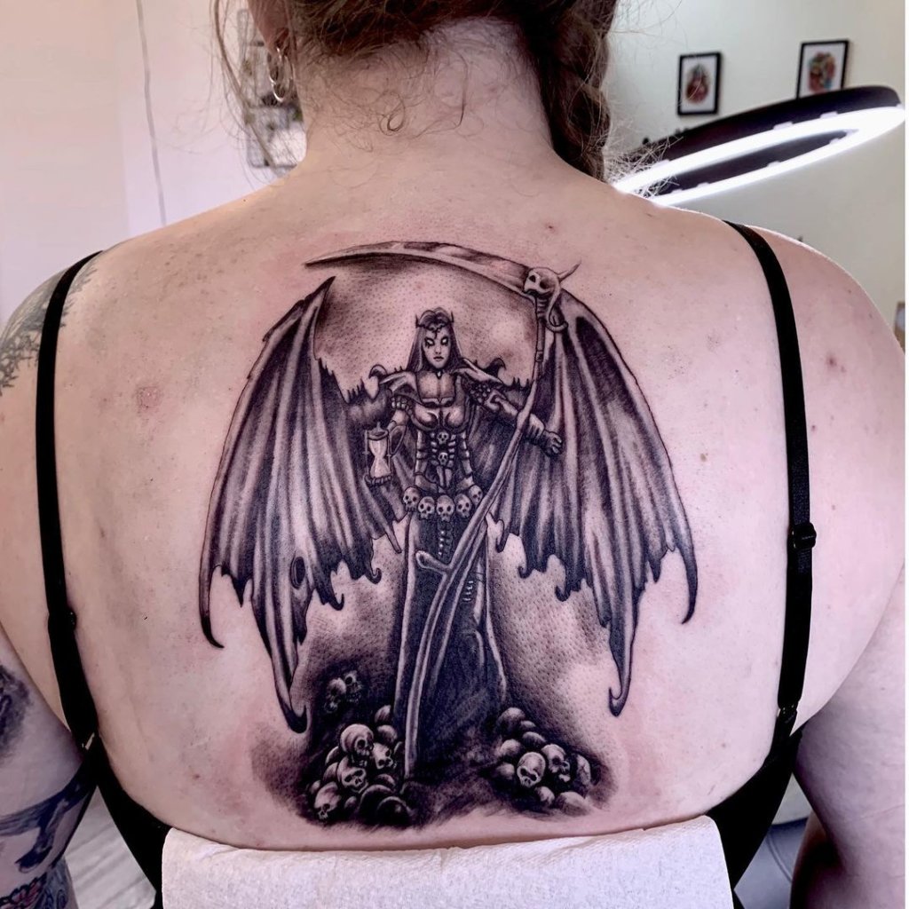 Angel Of Death Tattoos Back Angel Tattoo For Men