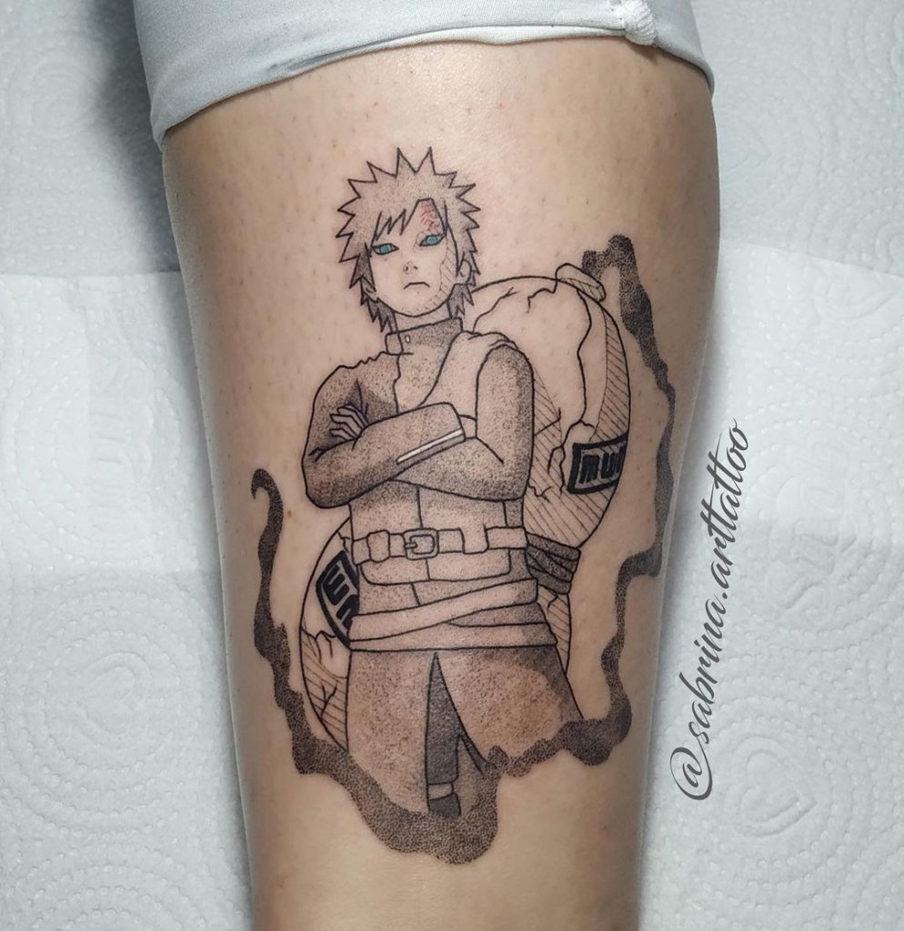 Anime Manga Naruto Gaara Realistic Japanese Tattoo