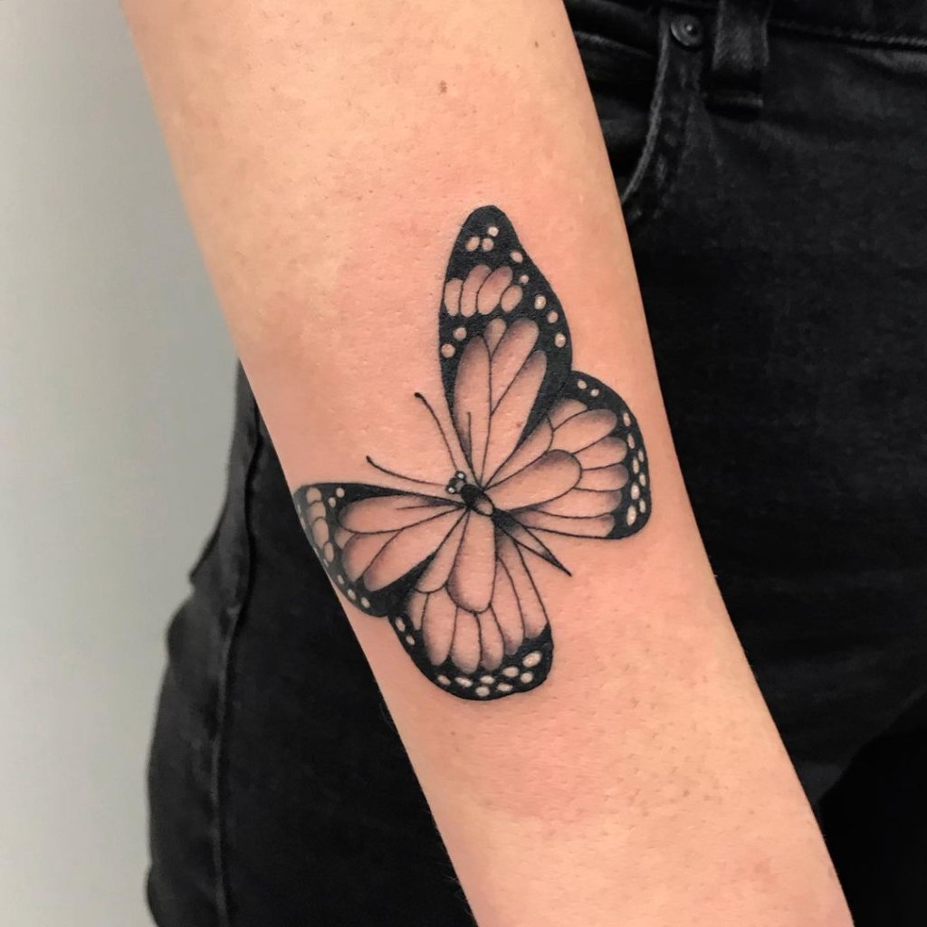 Arm Monarch Butterfly Tattoo Designs