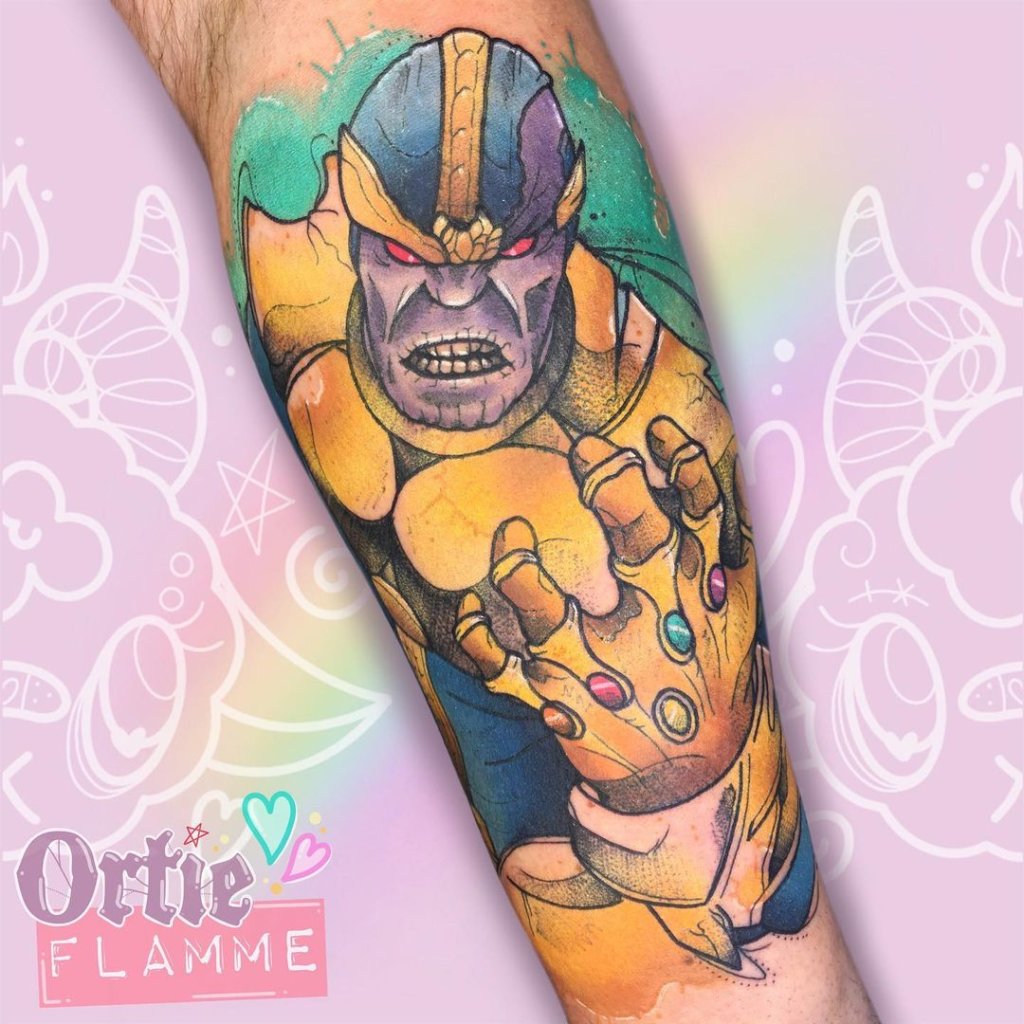 Bright And Colorful Thanos Tattoo