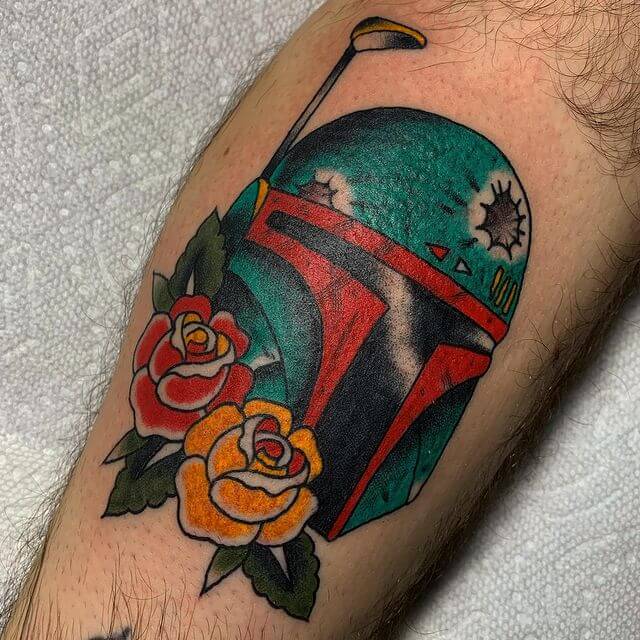 Colorful Star Wars Boba Fett Tattoo