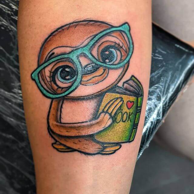 Small sloth tattoo from the incredible mini paintings