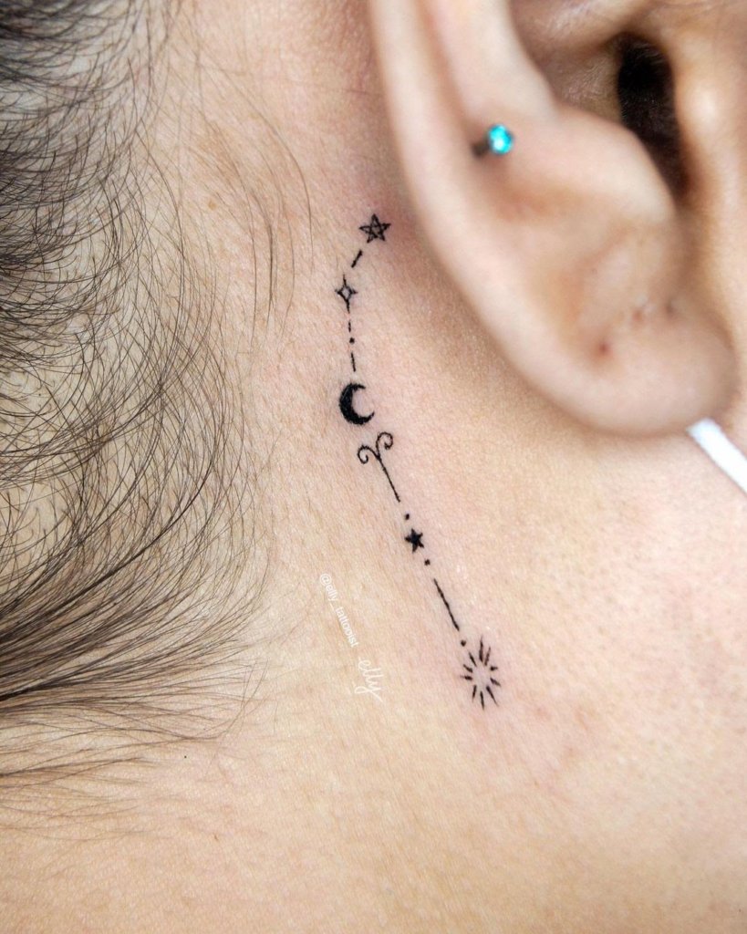 Ear Piece Constellation Tattoos Stars Symbols