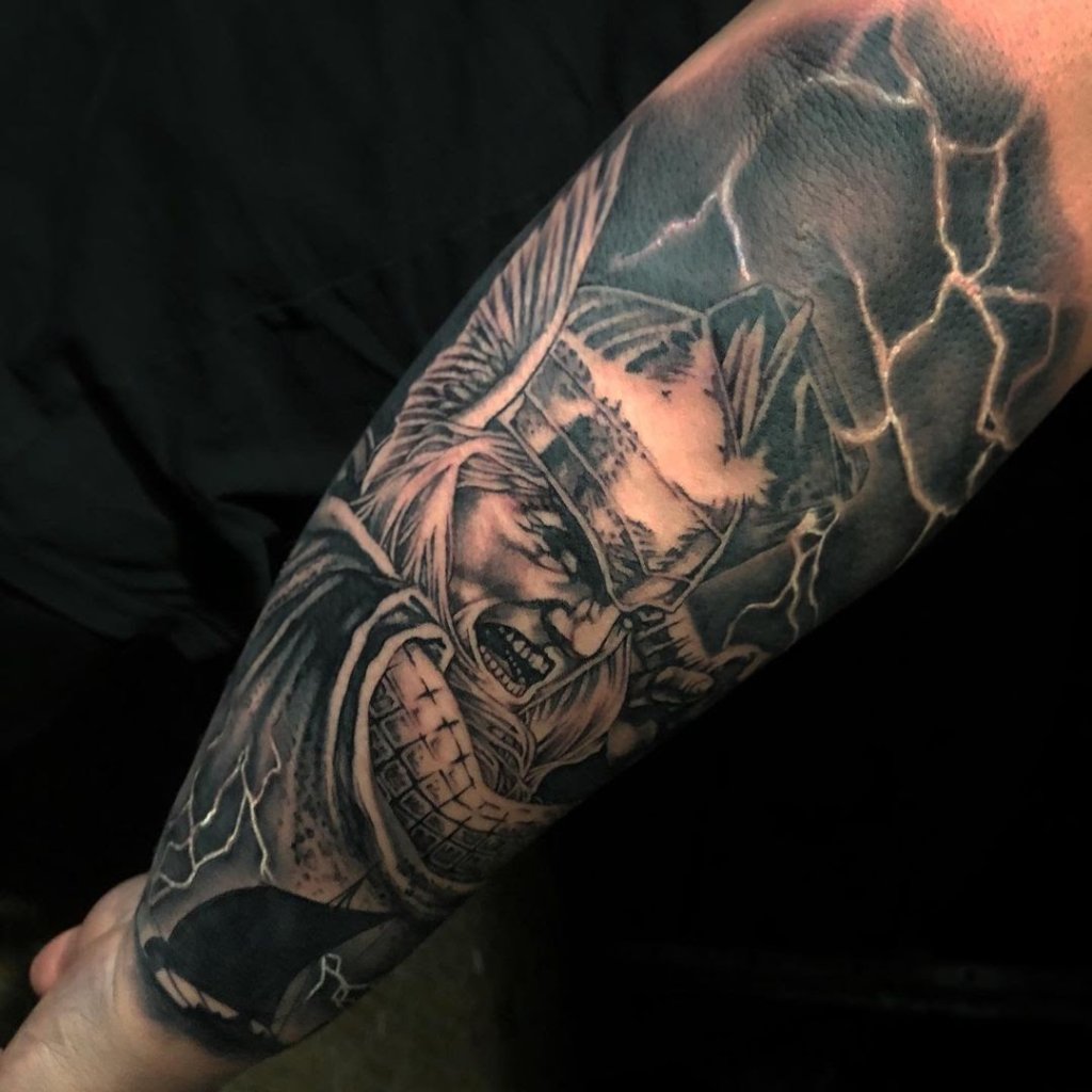 Giant Sleeve Thor's Hammer Tattoo