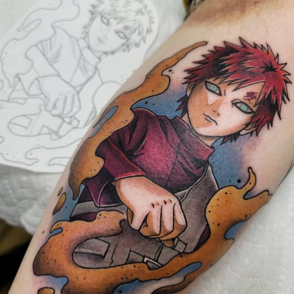 Gorgeous Gaara Tattoo With Detailed Pieces