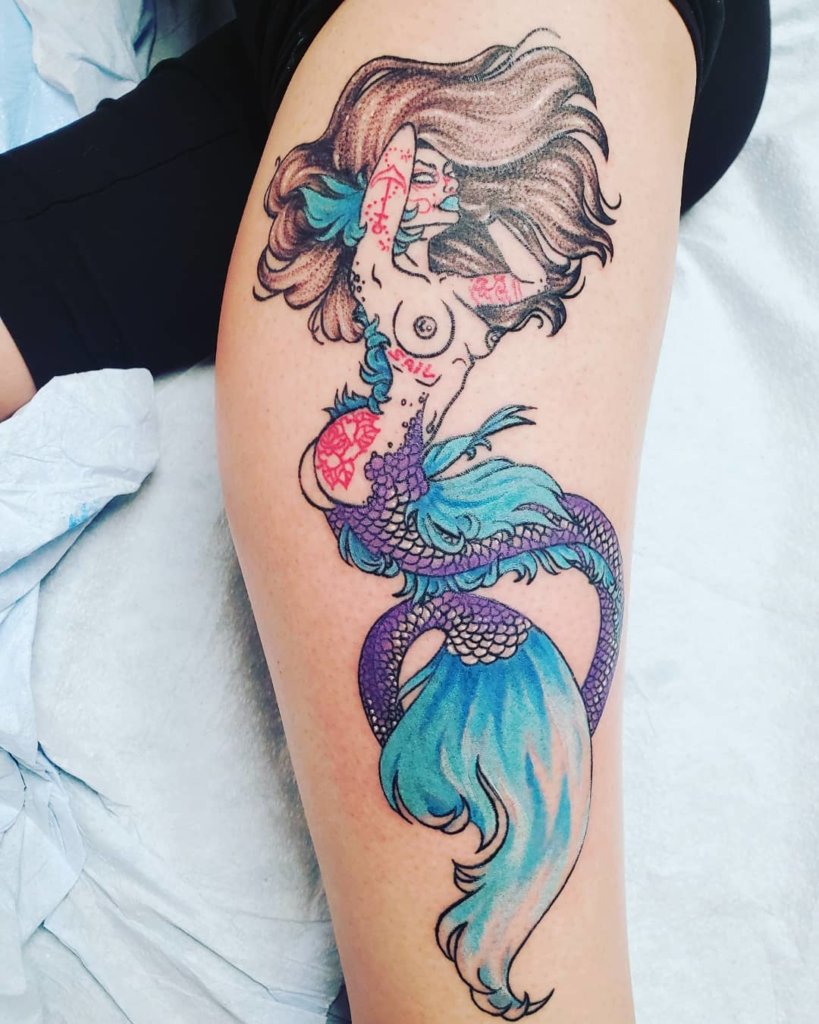 Gorgeous Siren Tattoo With Precise Detailed Art