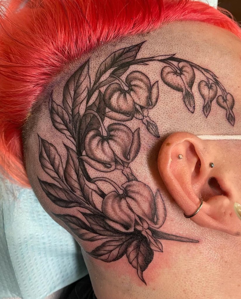 Head Inspired Bleeding Heart Tattoo
