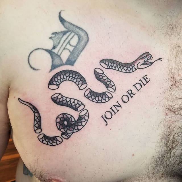 Join Or Die Tattoo Snake Print