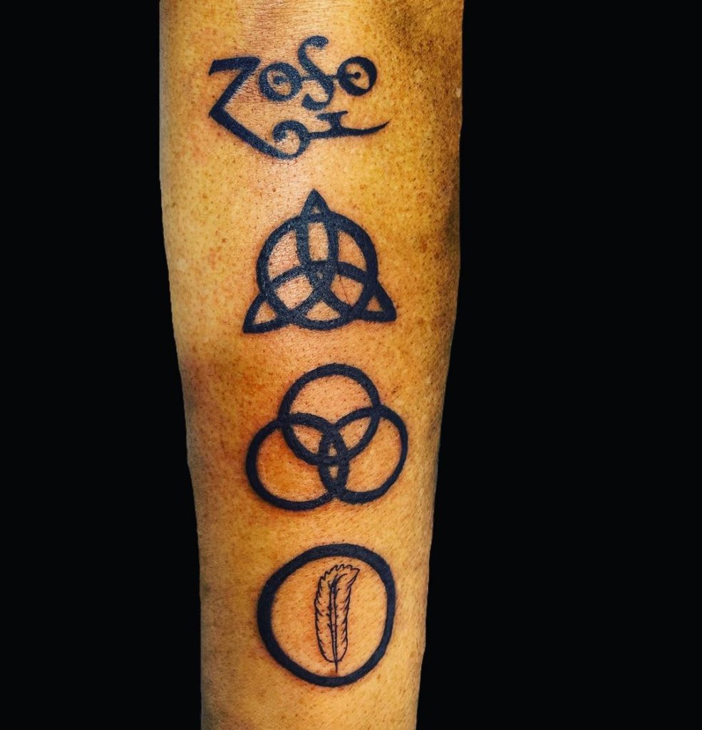 Led Zeppelin Symbols Tattoo Large Tattoo