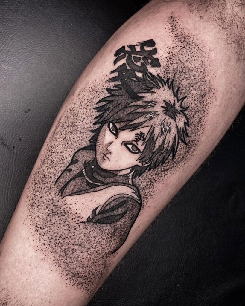 Naruto Gaara Anime Manga Black Ink Over Arm