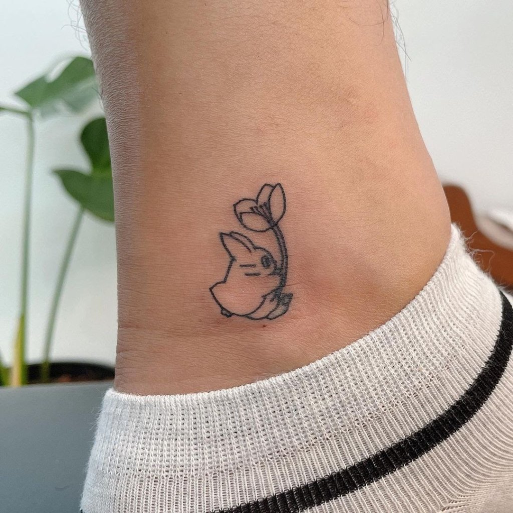 Petite Totoro Tattoo On Your Ankle For Minimalistic Lovers