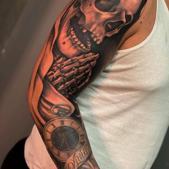 Saint Of Death Tattoos Sleeve Tattoo