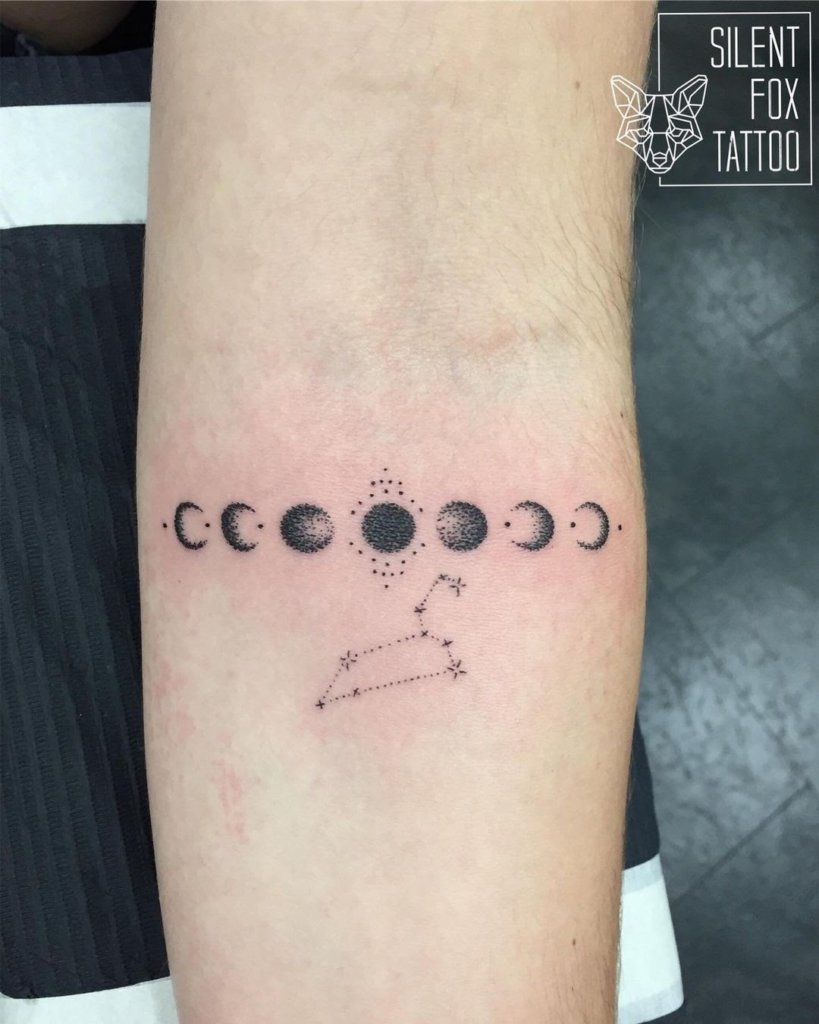 Scorpio Constellation Tattoo Design On Forearm