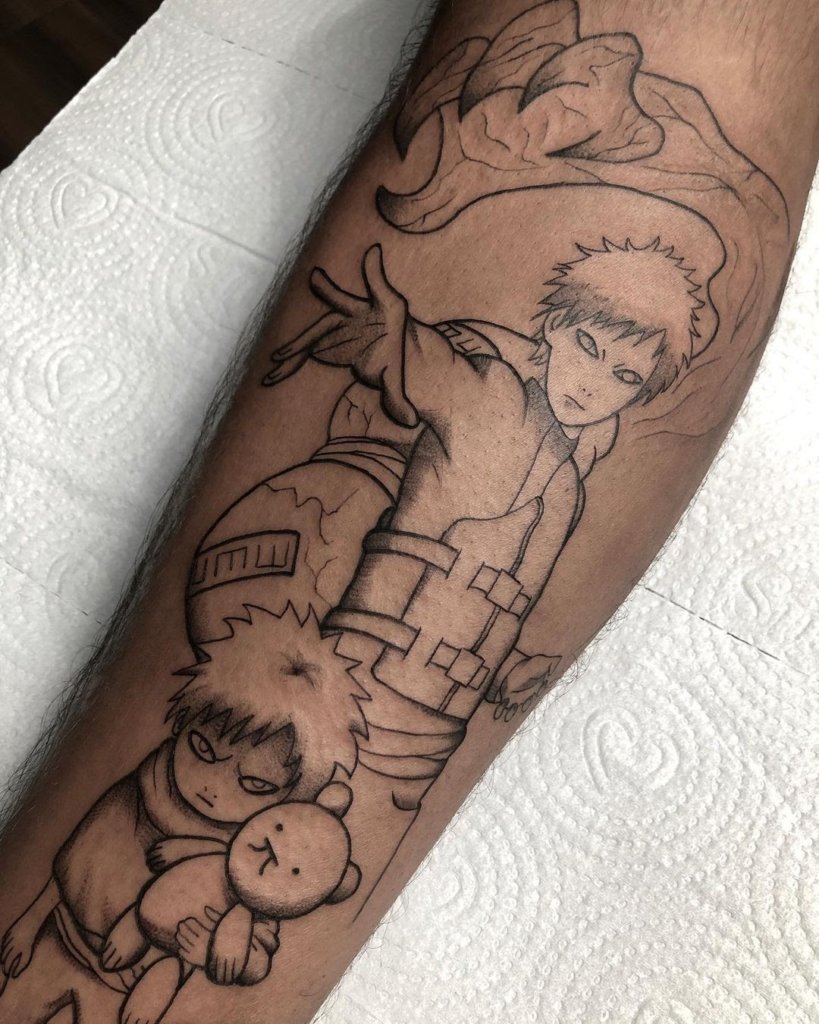 Simple Naruto One Tailed Shukaku Naruto Gaara Tattoo On Forearm