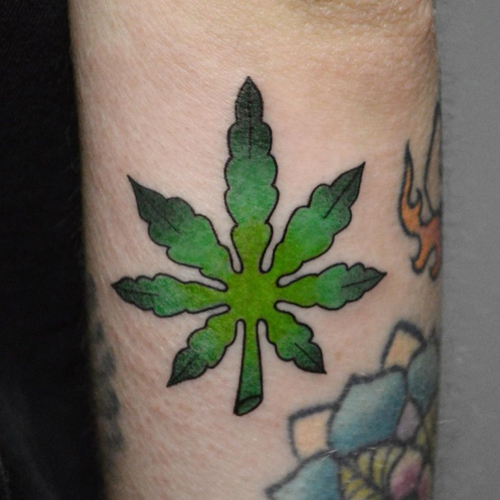 Small & Delicate Weed Tattoo