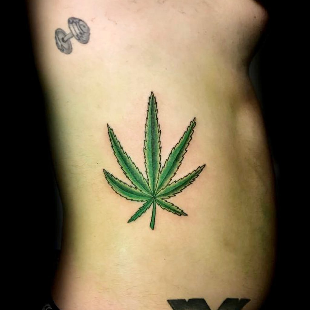 Small Weed Leaf Tattoo Design