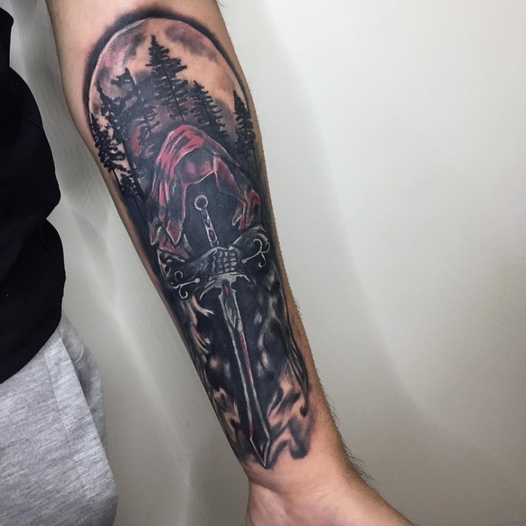 Warrior Angel Tattoos Arm