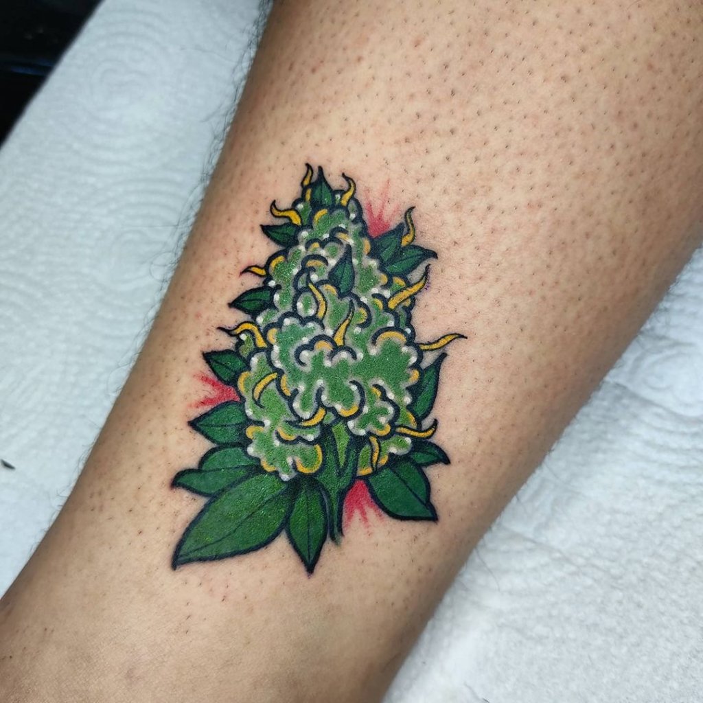 Weed Leaf Marijuana Tattoo Design
