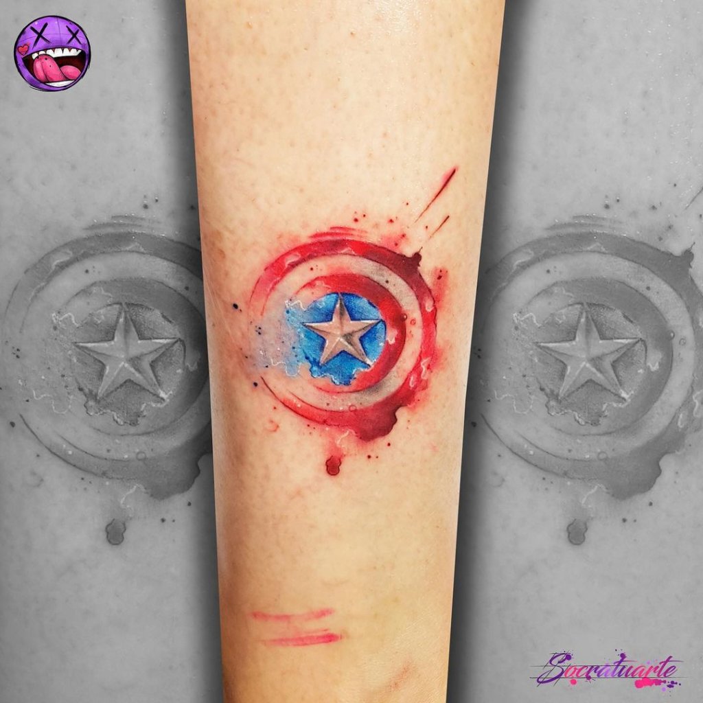 Tip 92+ about captain america shield tattoo latest .vn