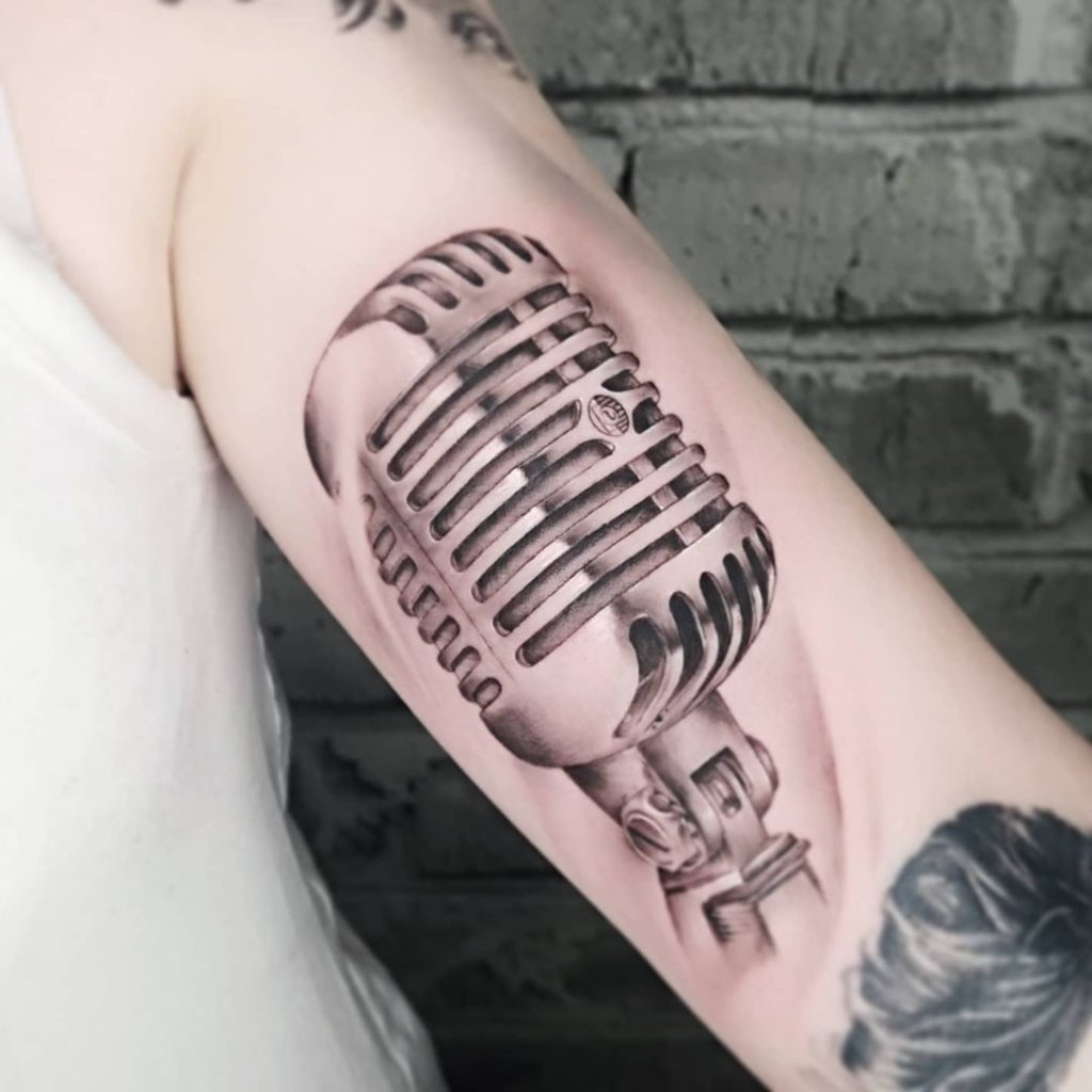 microphone tattoo