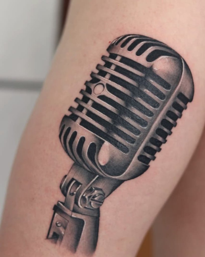 microphone tattoo