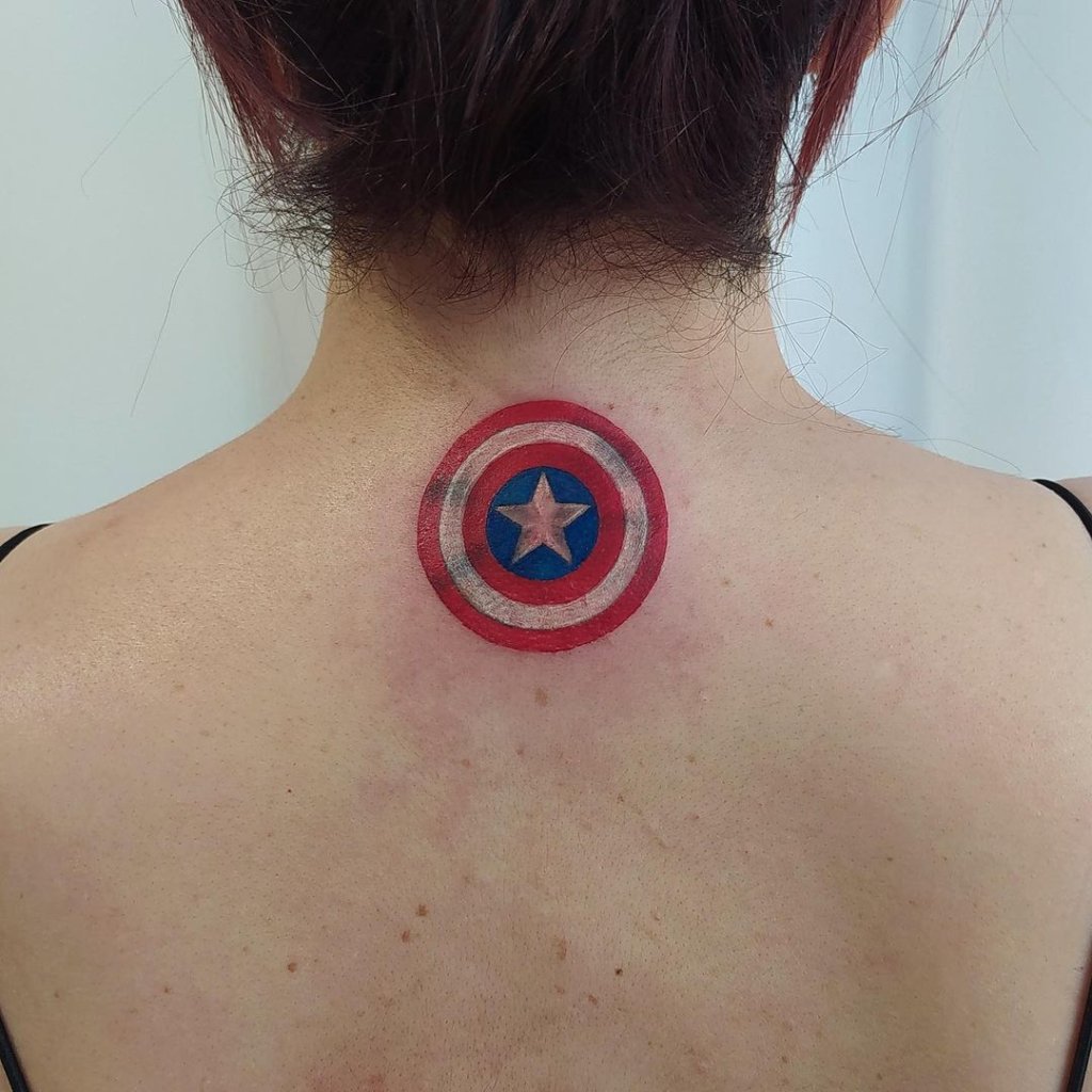 Back Small Captain America Tattoo