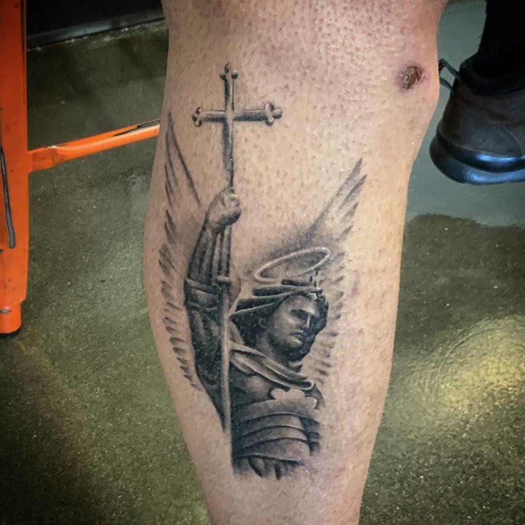 Calf St Michael Tattoo Archangel Tattoo