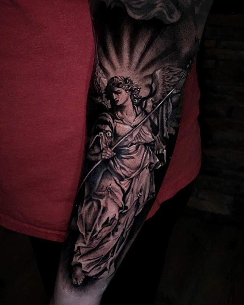 Sleeve Dramatic Archangel Tattoos