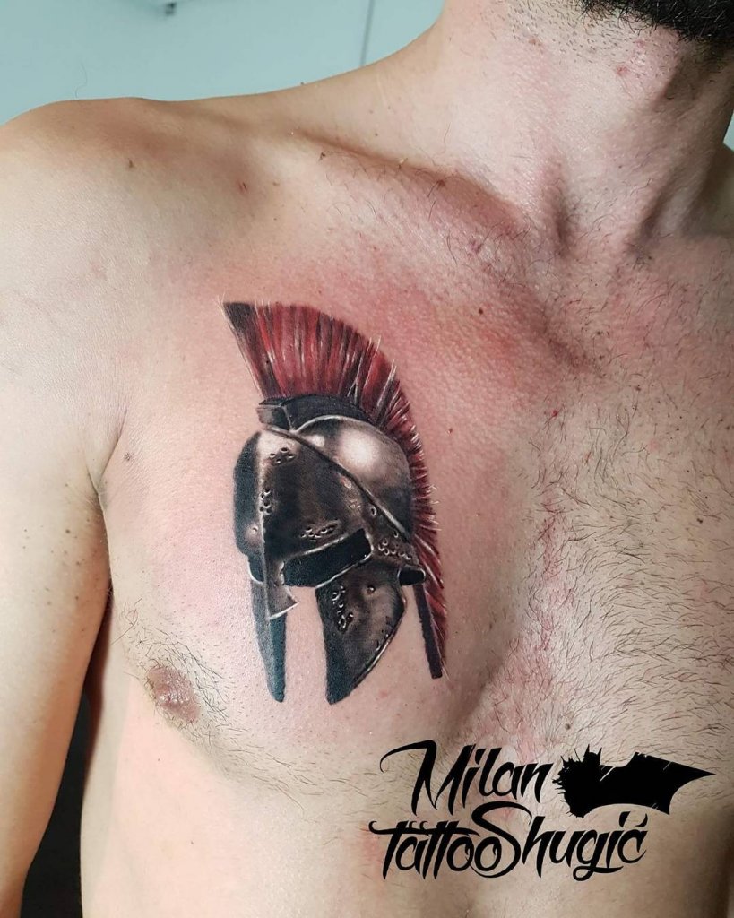 spartan helmet tattoo