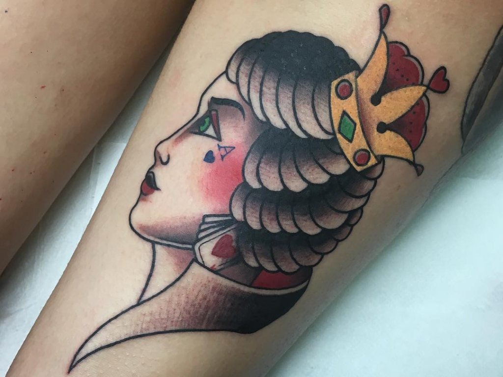 Queen of Hearts Tattoo with Crown - wide 1