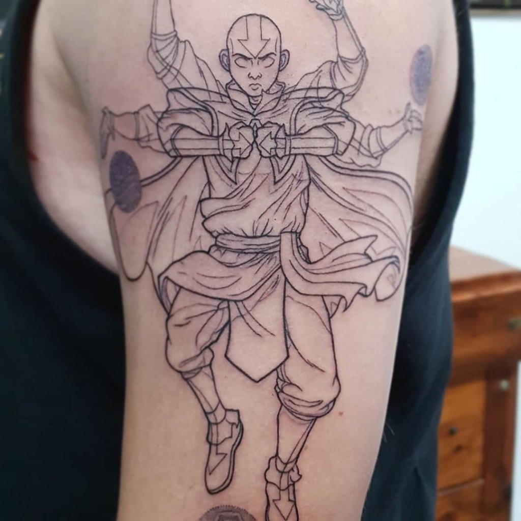 Avatar The Last Airbender Tattoo Over Shoulder