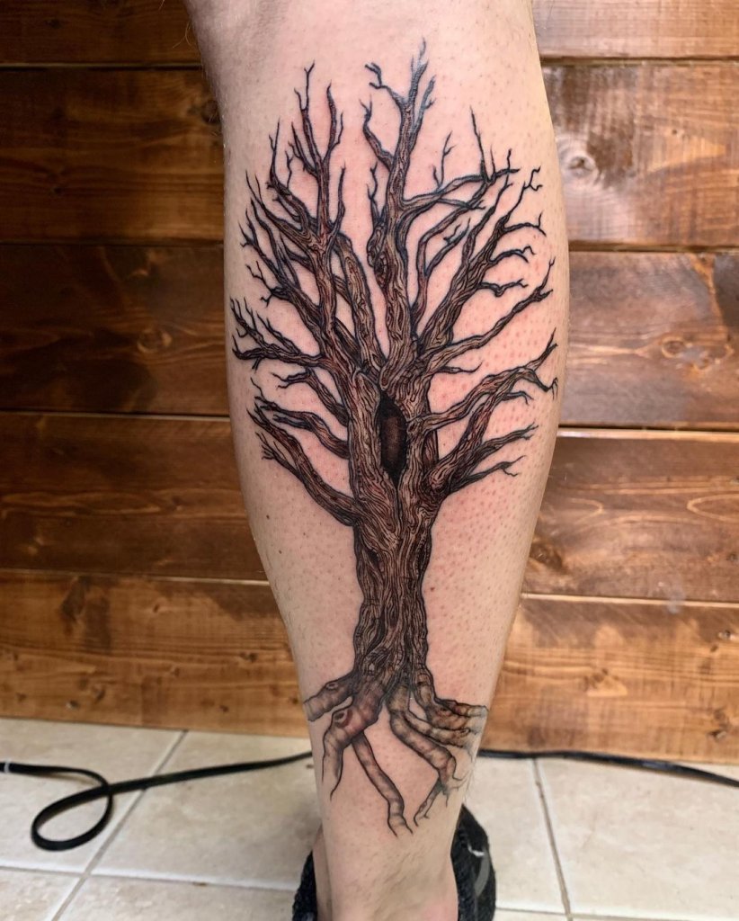 Black Calf Tree Tattoo Ideas