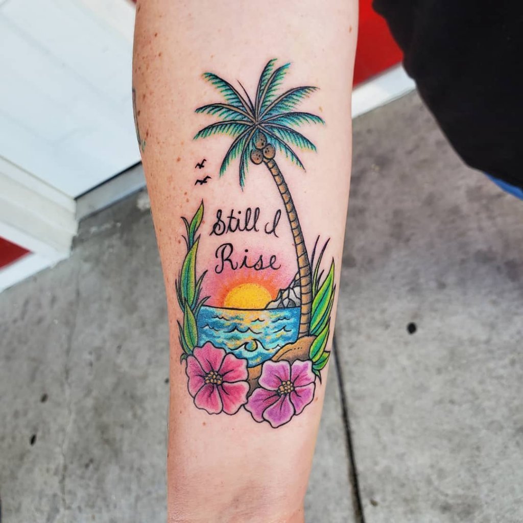 Bright & Colorful Still I Rise Tattoo 