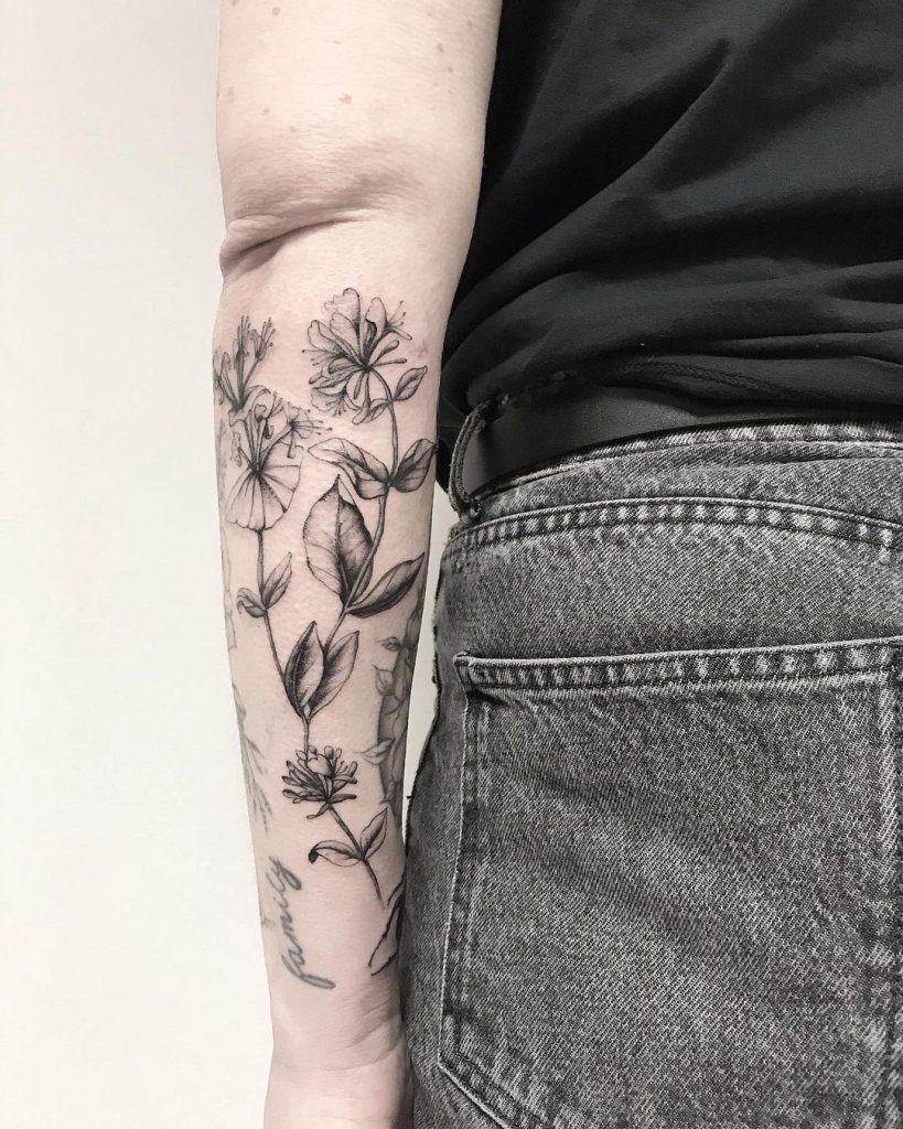Honeysuckle  snowdrop flowers by  Black Dot Tattoos  Facebook